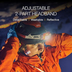 PETZL, Swift Rl Lamp Orange, Compact, Very Powerful and Rechargeable headlamp Featuring Reactive Lighting® Technology. 900 lumens.