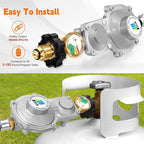 GasSaf 5FT 2 Stage Propane Regulator with Hose and Gauge for RV, Generators, Camp Stoves, Gas Grills, Heaters - Standard POL Connection Fits 5-100 lb Propane Tanks