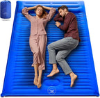 Premium Double Sleeping Pad for Camping - Camping Mattress 2 Person XL with Built-in Pump - 6.9" Thick Camping Bed for Adults - Indoor, Beach & Pool Use
