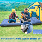 FAQIUQI Camping Sleeping Pads，Extra Thick 5 Inch Inflatable Sleeping Mat with Pillow Built-in Pump，Oversized Mattress Super Portable Backpacking Sleeping Pad (Blue)