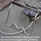 CAMPINGMOON Portable Folding Camping Campfire Grill over Fire Split Stoves 304 Stainless Steel (7’’L (MS-1001))