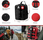 Universal IFAK Trauma First Aid Kit Molle Pouches Emergency Survival Kit Suitable for Home, car, Travel, Camping, Hiking, Sports, Outdoor Emergencies-Quick Response First Aid Essentials (Black)