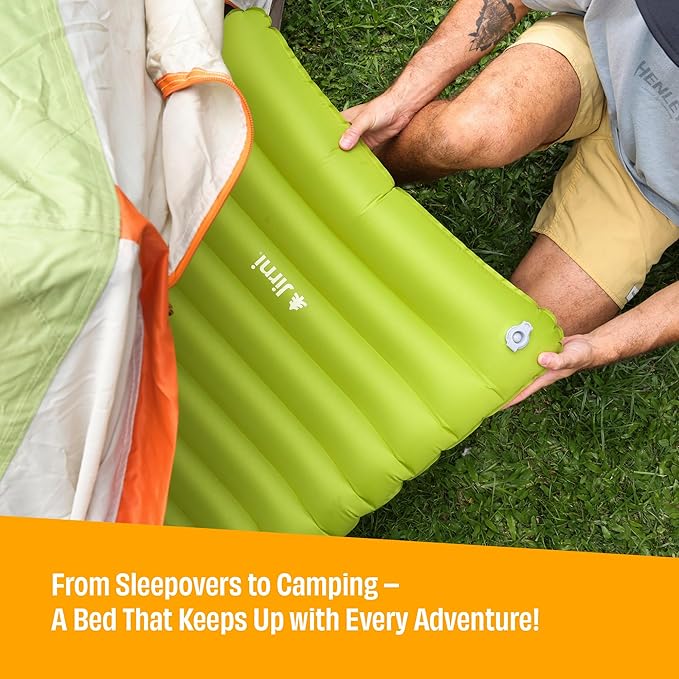 Inflatable Toddler Travel Bed with Pump Sack – Ultralight Kids Travel Mattress, Ripstop Nylon Construction, Compact Portable Sleeping Pad for Travel & Camping
