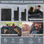 XL Queen Size 2 Person Double Sleeping Bag for Adults, Lightweight Compact with Flannel Liner & Thermolock Draft Tube, Machine Washable All Season Camping Travel