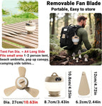 Camping Fan with Light & Remote, Portable Ceiling Fan for Tents, Canopy, Beach, RV, Car, Camper & Outdoor, Wireless Rechargeable Hanging Pop Up Tent Fans - 3 Speed Breeze & Timer