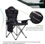 Camping Chairs for Heavy People, Folding Chairs for Outside Outdoor Folding Chairs with Cup Holder & Cooler Bag, Camp Chairs Supports up to 300lbs (1 PC, Camo)