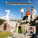 Inflatable Tent with Skylight, Quick Setup Blow Up Tents with Pump, Hot Tent with Stove Jack, Waterproof Oxford Inflatable House for Camping, Air Glamping Tents for Camping Adult 4-6 Person