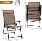 Giantex 4 Pieces Patio Dining Chairs, Portable Folding Chairs, Camping Chair with Armrest, Outdoor Dining Chairs for Bistro, Deck, Backyard (4)