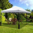 10x20fT Pop-Up Canopy Tent – Adjustable Height Outdoor Gazebo, Quick Setup with Sandbags, Ground Stakes & Ropes, Perfect for Outdoor Activities, White
