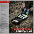 242 Piece First Aid & Survival Kit – Molle Pouch IFAK, 1000D Nylon, Color-Coded Compartments, Medical Kit for Camping, Boat, Hunting, Hiking, Home, Car/Home/Earthquake Emergency (Black)