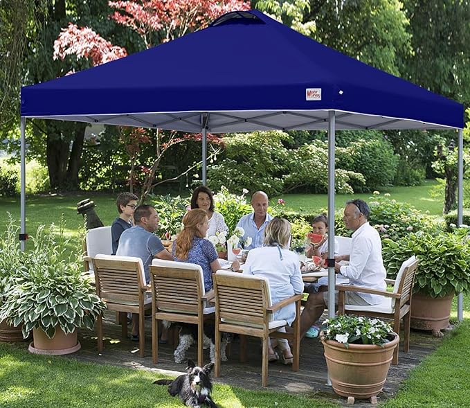 MASTERCANOPY Durable Pop-up Canopy Tent with Roller Bag (10x10, Dark Blue)