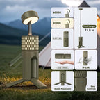 Camping Light Telescopic, IPX54 Waterproof, Collapsible, Adjustable Camping Lantern for Emergency, Hiking, Camping Essentials, Telescopic Flashlight (Military Green)