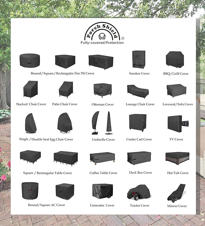 Porch Shield 58W x 24D x 46H inch Premium Gas Grill Cover Up to 56 inch, Waterproof and Fade Resistant 600D BBQ Covers for Weber, Brinkmann, Char-Broil and More, Black