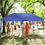COBIZI 10x20 Pop Up Canopy Tent Party Tents for Parties Weddings Backyard Waterproof Outdoor Commercial Instant Canopy Event Tent with Stakes, Ropes,Sandbags, Deep Blue