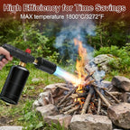 Propane Torch Gun，Flame Thrower,Cooking Blow Torch Gun with a Safety Lock,Charcoal Lighter,Adjustable Kitchen Torch Gun for Campfire，Grill, Sous Vide, BBQ (Tank Not Included)