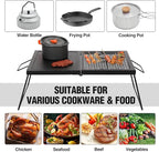 REDCAMP Folding Campfire Grill, Heavy Duty Steel Mesh Grate, 23.6" Portable Camping Grates Over Fire Pit, Campfire Cook Equipment with Legs Carrying Bag, Grilling Rack for Outdoor Open Flame Cooking