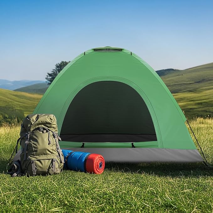 Outvita Camping Dome Tent, 1-4 Person Waterproof Windproof Easy Setup Spacious Family Tents with Carry Bag & Rain Fly for Hiking Backpacking Traveling Glamping Beach