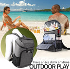 BAGLHER Lightweight Insulated Cooler Backpack - 30 Cans, Leak-Proof for Lunch, Picnic, Hiking, Camping Trips