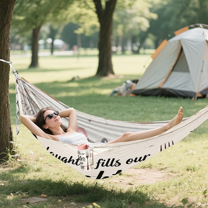 Camping Hammock Kitchen Forks Spoons Heart Single Portable Hammocks 500 lb Upgraded Thickened with Tree Straps and Attached Carry Bag,Perfect for Outdoor,Indoor,Beach,Camping,Travel