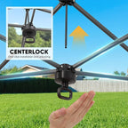 GDY 12x12 Pop Up Canopy Patio Carpas, One Push Set up with Central Lock Canopy with Wheeled Carry Bag, Included 4 Sandbaogs,8 Stakes and 4 Ropes, Black