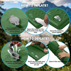 KASIMO Memory Sleeping Pad for Camping, 3" Compact Ultra-Thick Foam Sleeping Mats with Pillow, 9.5 R-Value Insulated Camping Mattress Pad or Car Travel Backpacking Tent,Home