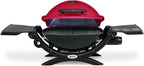 Weber Q1200 Liquid Propane Portable Gas Grill, Red – 1‑Burner Travel and Camping Grill with Cast‑Iron Grates & Electronic Ignition (8,500 BTU Burner)
