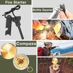 Survival Kits, Hiking and Camping Essentials, Emergency Survival Gear, Gifts for Men, Gifts for Dad, Husband, Teenagers, Cool Fishing and Hunting Gadgets, Christmas and Birthday Gifts