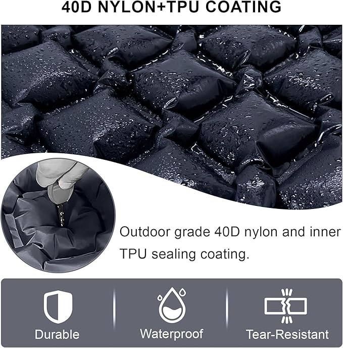 Ultralight Inflatable Camping Sleeping Pad – Compact Built-in Pillow,Waterproof & Durable –Connects to Double Bed and Ideal for Camping, Hiking & Outdoor Adventures (Green)