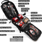 Survival First Aid Kit with Israeli Bandage, Chest Seal, Tourniquet, Splint, Tactical Military Combat Molle IFAK for Wound Care, Bleeding Control, Trauma Hemorrhage and More (Black)