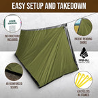 Orange Polyester Survival Tent with Doors - Compact, Durable, All-Season Shelter for Camping, Hiking, and Emergency Preparedness