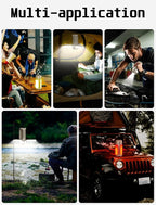 4 in 1 Rechargeable Camping Lantern with Bluetooth Speaker, 10000mAh, Portable LED Flashlight, Folding Lanterns, IP54 Waterproof, 4 Mode Stepless dimming, Power Outage Lantern for Home