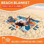 Everlasting Comfort Large Beach Blanket Waterproof & Sandproof - 80" x 80"/ 6.7ft x 6.7ft - Lightweight Picnic Mat, Camping Necessities for 4 People - Accessories for Outdoor Festivals - Orange