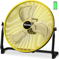 20'' Portable Battery Operated Fan, Cordless Camping Floor Fan Outdoor, Long Lasting Rechargeable Battery Powered Fan, 360° Tilt, USB Output, Wireless, for Home Gazebo Greenhouse Outside Gym