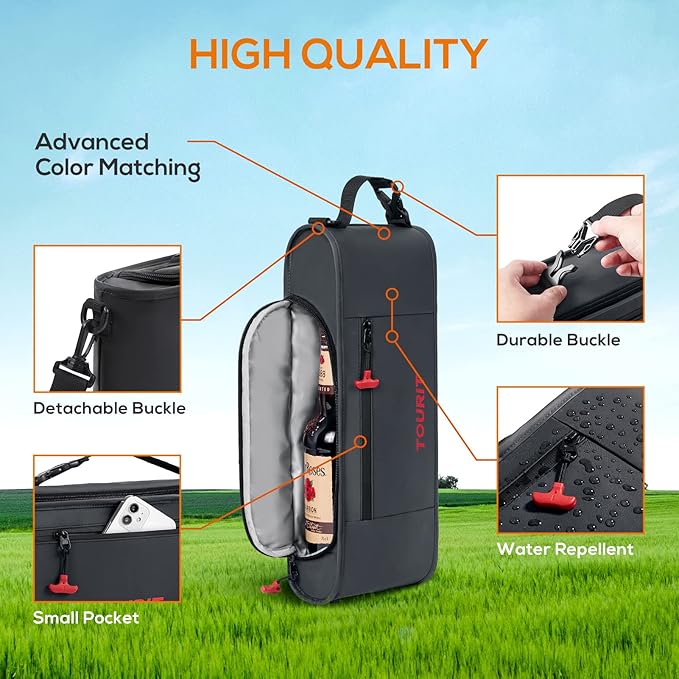 TOURIT Cooler Bag - 6-Can Insulated Sleeve, Small Soft Golf Accessories for Men, Fits Discreetly in Golf Bag