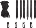 BEISHIDA Holiday Inflatable Replacement Accessories Including Plastic Piles and Tether Hooks Replacement Yard Inflatable Accessories Gardens and Home lawns 14PSC Black