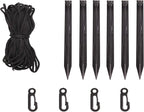 BEISHIDA Holiday Inflatable Replacement Accessories Including Plastic Piles and Tether Hooks Replacement Yard Inflatable Accessories Gardens and Home lawns 14PSC Black