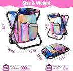 Kikerike Backpack Stool Cooler Chair Heavy Duty 300 LBS Max Load Portable Lightweight Stool Backpack Folding Fishing Cooler Seat for Camping Hunting Fishing - Multicolor