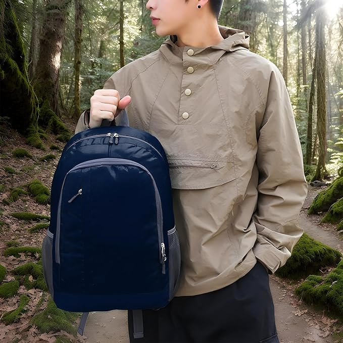 Mens Hiking Backpack - 250g Day Packs Backpacks, Large Foldable Travel Bag, Outdoor Gear Backpack, Lightweight Hiking Bag, Multi Compartment Adventure Pack For Camping Backpacking Walking Traveling