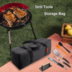 24" Grill Tool Organizer, BBQ Tool Storage Bag - Heavy-Duty Storage Bag Waterproof 600D Oxford, Folding Design Gift for Camping, Tailgates, Outdoor BBQ Parties (24" Lx8 Wx8 H)