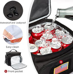 MOV COMPRA Tactical Lunch Bag for Men, Insulated Lunch Box Leakproof for Men Large Capacity with MOLLE Water Bottle Pouch Lunchbox for Adults for Work, Picnic（Black）