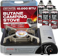 Chef-Master 90011 Butane Countertop Stove, 10 000 BTU Portable with Carry Case, High Performance, Piezo Ignition, Brass Burner, Safety Stop