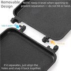 Hot Sandwich Maker, Grilled Sandwich Toaster for Small Bread Pancake, Double Sided Non-Stick Frying Pan, Stovetop Sandwich Grill Press Flip Pan for Camping Kitchen (Inside 5.4" L x 4.7" W)