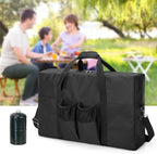 samdew Camp Stove Carry Case, Camping Stove Storage Bag Compatible with Coleman 2-Burner Gas Stove, Portable Carrying Cover Compatible with Camp Chef Everest Stove, with Grill Tools Pockets, Bag Only