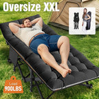 Slsy Oversized XXL Folding Camping Cot for Adults with Pad, Padded Portable Sleeping Cots, Camp Bed with Carry Bag for Outdoor Travel, Beach, Hiking