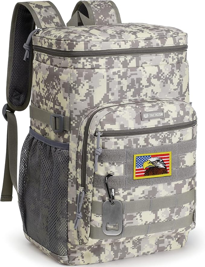 TACTICISM Tactical Cooler Backpack Insulated Leak-Proof - 24L Heavy Duty Lunch Backpack for Men Women Adults, Soft Ice Chest Backpack as Gift Work Hiking Camping Fishing Accessories