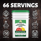 Valley Food Storage Freeze Dried Fruit & Vegetable Bucket | 12 Pouches Variety Pack | Non-GMO Premium Emergency Food Supply, 25 Year Shelf Life | Prepper Food Supplies for Camping & Long-Term Storage