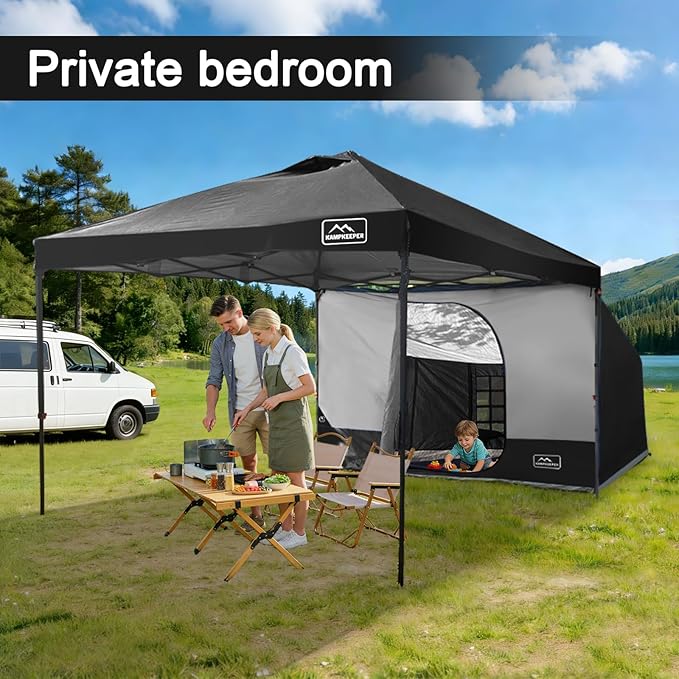 KAMPKEEPER Canopy Side Tent, Camping Canopy Tent for 10x10 Pop Up Canopies, Cube Tents, Gazebo Room Compatible with 10' Wide Canopies(Canopy Not Included)