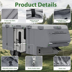 Umbrauto 5th Wheel RV Cover Fits 40-44ft Travel Trailer Motorhome, Extra-Thick Windproof Camper Cover with 6 Gutter Cover Adhesive Repair Patches, Ladder Cover