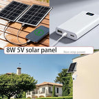 5V 16W Solar Panel for Security Camera IP65 Waterproof USB Solar Panel Charger Type-C Port、Micro USB Port＆DC Port Solar Sanels for Cameras with 9.8ft Charging Cable(8W black-2pack)