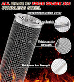 Rolling Grilling Baskets for Outdoor Grill Bbq Net Tube Must Have Large Round Mesh Barbecue Cylinder Cage Essentials Gadgets Cooking Accessories for Picnic Veggies Vegetable Fish Meat, Gift for Men